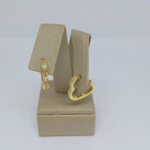 ARGOLA CRAV CORACAO TAM G BANHO DOURADO