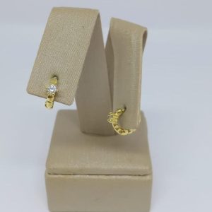 ARGOLA CRAV. UMA ZIRC BANHO DOURADO