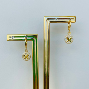 ARGOLA PEND. BORB. CRAV. BANHO DOURADO