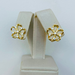 BRINCO FLOR CRAV VAZ BANHO DOURADO