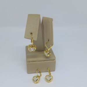 ARGOLA ZIRC. CORACAO 8MM BANHO DOURADO