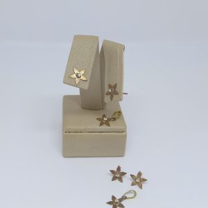 CONJUNTO FLOR C UMA PEDRA CENTRAL BRUTO