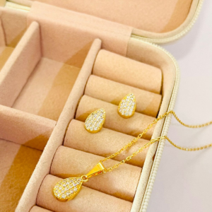 CONJUNTO GOTA CRAV. BANHO DOURADO