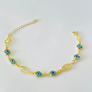 PULSEIRA ACESS E CORR OLHO GREGO BANHO DOURADO