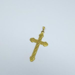 PINGENTE CRUCIFIXO COM RELEVO TRANCADO BRUTO
