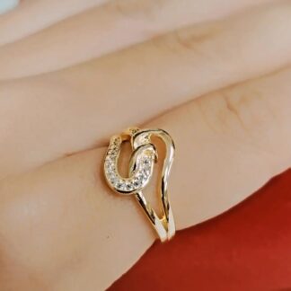 ARGOLA LISA COM UMA ZIRC. BRUTO