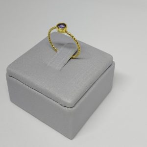 ANEL UMA ZIRC. CENTRAL BANHO DOURADO