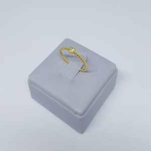 ANEL ZIRC. CORACAO CENTRAL BANHO DOURADO