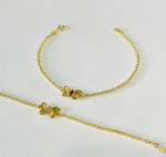 PULSEIRA COR ELOS BORB. C PEDRA BANHO DOURADO