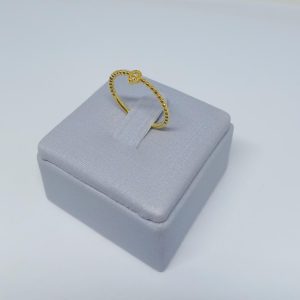 ANEL GOTA CENTRAL DUAS ZIRC. BANHO DOURADO