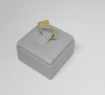 ANEL CM CRUCIFIXO CENTRAL DE ZIRC. BANHO DOURADO