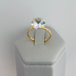 ANEL ZIRC. RED.10MM 4 GARRAS SM BANHO DOURADO