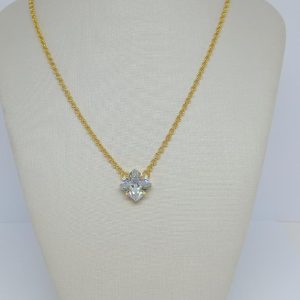 GARGANTILHA 45CM COM ZIRC. 10X10 BANHO DOURADO