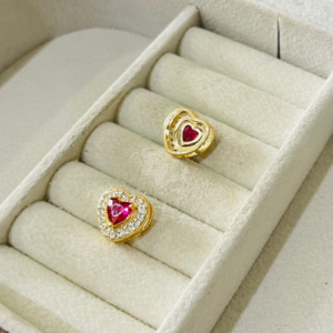 PINGENTE CORACAO CRAV. TRES GARRAS BANHO DOURADO
