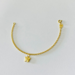 PULSEIRA INFANTIL C/ PEND.BORB. BANHO DOURADO