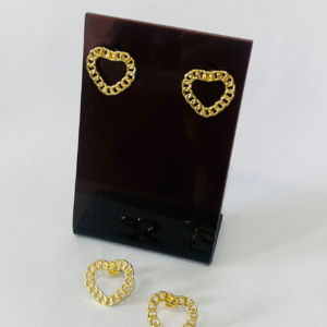 BRINCO CORACAO FORMATO CORR. BANHO DOURADO