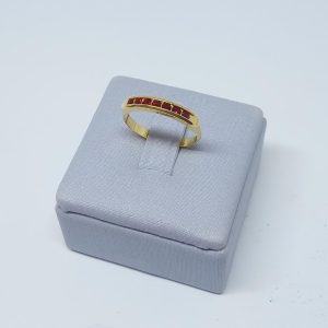 ANEL SETE PEDRAS EMBUTIDAS BANHO DOURADO