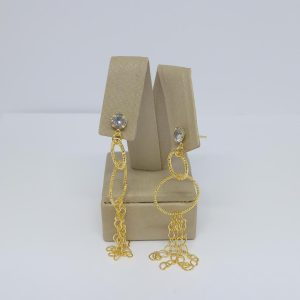 BRINCO PEND. CIRC. FRIZ CM CORR BANHO DOURADO