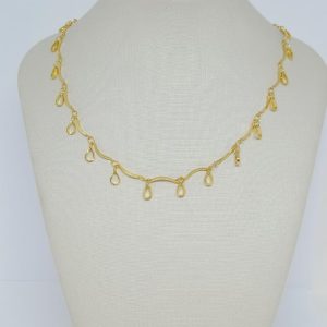 CHOKER PEND. GOTAS FRIZADAS BANHO DOURADO