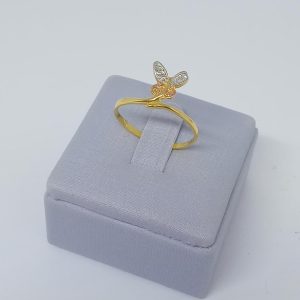 fora de linha ANEL BORBOLETA C/ RHODIUM BANHO DOURADO