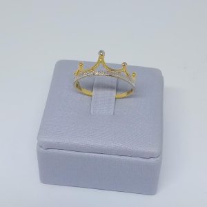 ANEL COROA C/ RHODIUM BANHO DOURADO