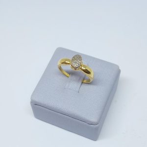 ANEL CHUVEIRO OVAL C/ RHODIUM BANHO DOURADO