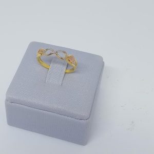 ANEL INFINITO COM RHODIUM BANHO DOURADO