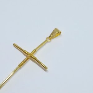 PINGENTE CRUC. TRANCADO C/ FIO BANHO DOURADO