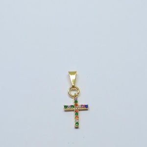 PINGENTE CRUCIFIXO COLO. BANHO DOURADO