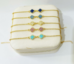 PULSEIRA DOIS TREVOS BANHO DOURADO