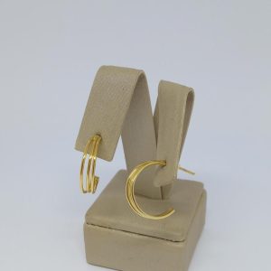 ARGOLA MEDIA TRES FIOS BANHO DOURADO