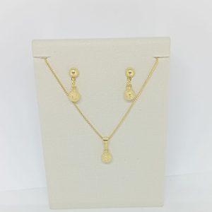 CONJUNTO BOLA CRAQUELADA BANHO DOURADO