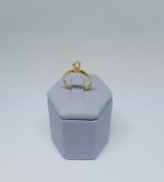 ANEL SOLITARIO ALTO 6 GARRAS BANHO DOURADO