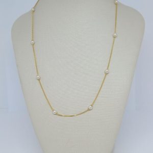 COLAR DE PEROLAS 70CM BANHO DOURADO