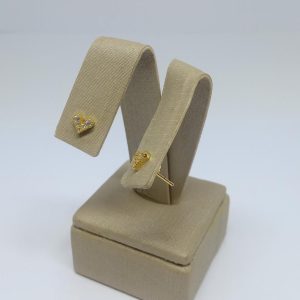 fora de linhaBRINCO CORACAO CINCO ZIRC. CRISTAL BANHO DOURADO