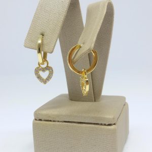 ARGOLA PEND. CORACAO CRAV. BANHO DOURADO