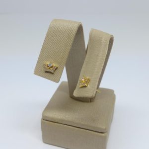 BRINCO COROA CRAV. BANHO DOURADO