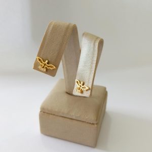 BRINCO PASSARO C/ TRES ZIRC. BANHO DOURADO