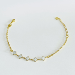 PULSEIRA 5 TREVOS BANHO DOURADO