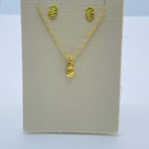 CONJUNTO ABACAXI INFANTIL BANHO DOURADO