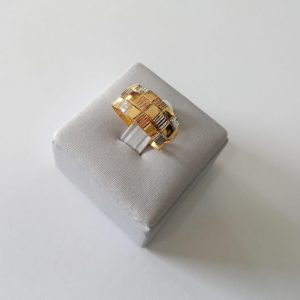 ANEL FRIZOS QUAD. C/ RHODIUM BANHO DOURADO