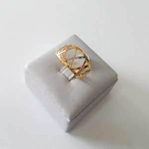 ANEL VAZ. FRIZ. C/ RHODIUM BANHO DOURADO