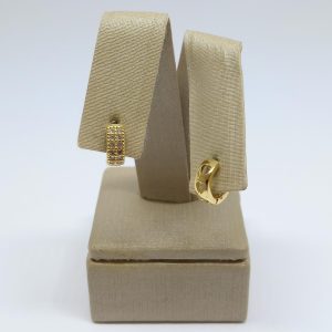 ARGOLA CRAVEJADA TAM P DO TRIO BANHO DOURADO