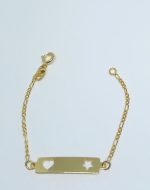 PULS. INFANTIL DE PLACA CORACAO E ESTRELA BANHO DOURADO