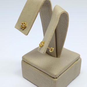 BRINCO BP FLOR C/ PEDRA BANHO DOURADO