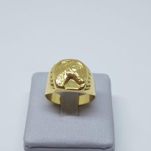 ANEL RELEVO CAVALO BANHO DOURADO