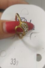 ARGOLA FIO LISO FILEIRA DE PEDRAS SM BANHO DOURADO