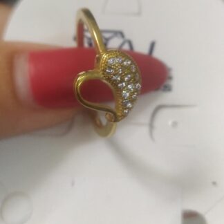 ARGOLA FIO LISO FILEIRA DE PEDRAS SM BANHO DOURADO