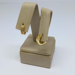 ARGOLA TAM  P DOZE ZIRC. BANHO DOURADO