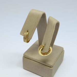 ARGOLA TAM  M DEZESSEIS ZIRC. BANHO DOURADO